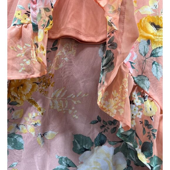 Rue 21 - Women's Summer Sleeveless High Low Hem Ruffle Floral Dress - Pink - XS - Picture 12 of 16